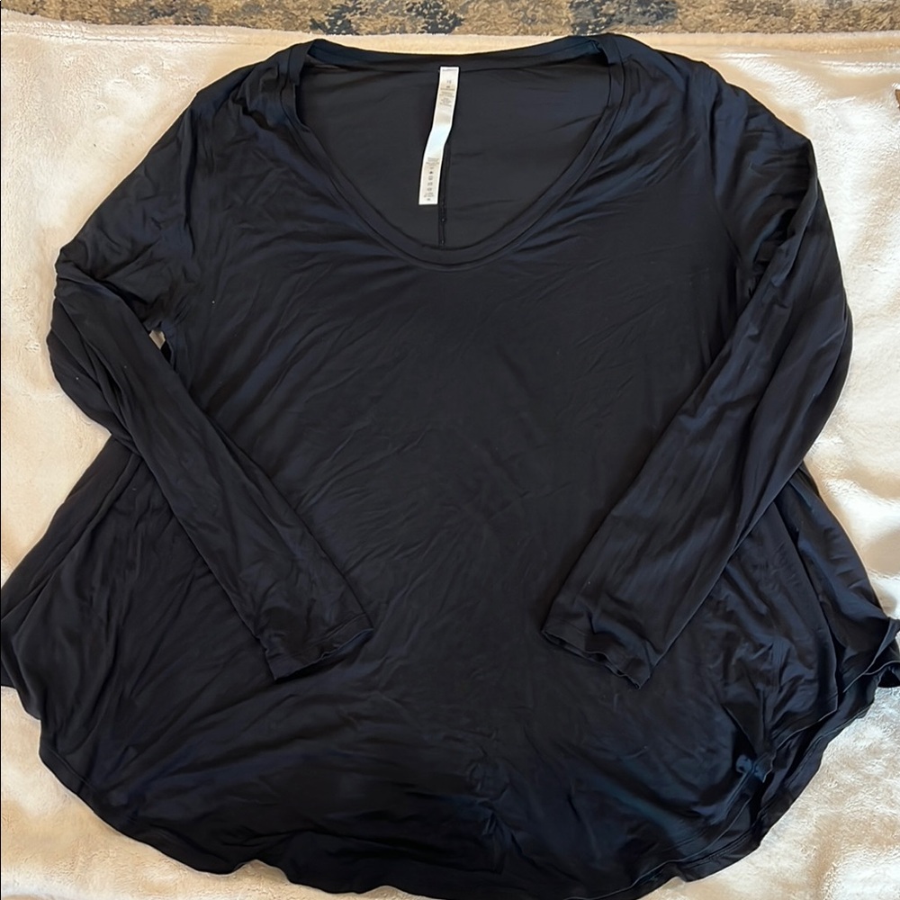 Lululemon Athletica Black Long Sleeve Relaxed Blouse